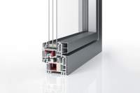 Kunststoff-Aluminium-Fenster Profil PaXabsolut Neotherm Alublend 83 flächenbündig mit 3-fach Verglasung