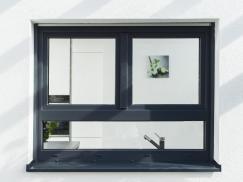 Anthrazitfarbene Kunststoff-Fenster, Geisenheim