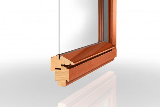 Holz-Fenster-Profil PaXsimplex mit Kittfase