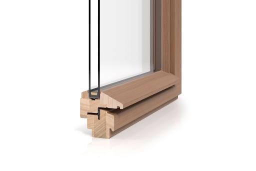 Holz-Fenster-Profil PaXpur58 mit 2-fach Verglasung